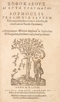 Lot 104 - Sophocles. Sophoclis Tragoediae Septem, Geneva: Henri Estienne, 1568
