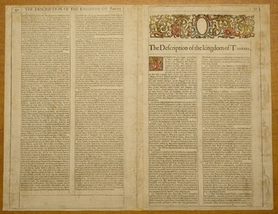 Lot 450 - Tartary. Speed (John), A New Mape of Tartary..., Roger Rea, 1662