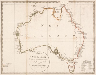 Lot 354 - Australia. Lindner (F. Ludwig), Karte von neu Holland..., circa 1814