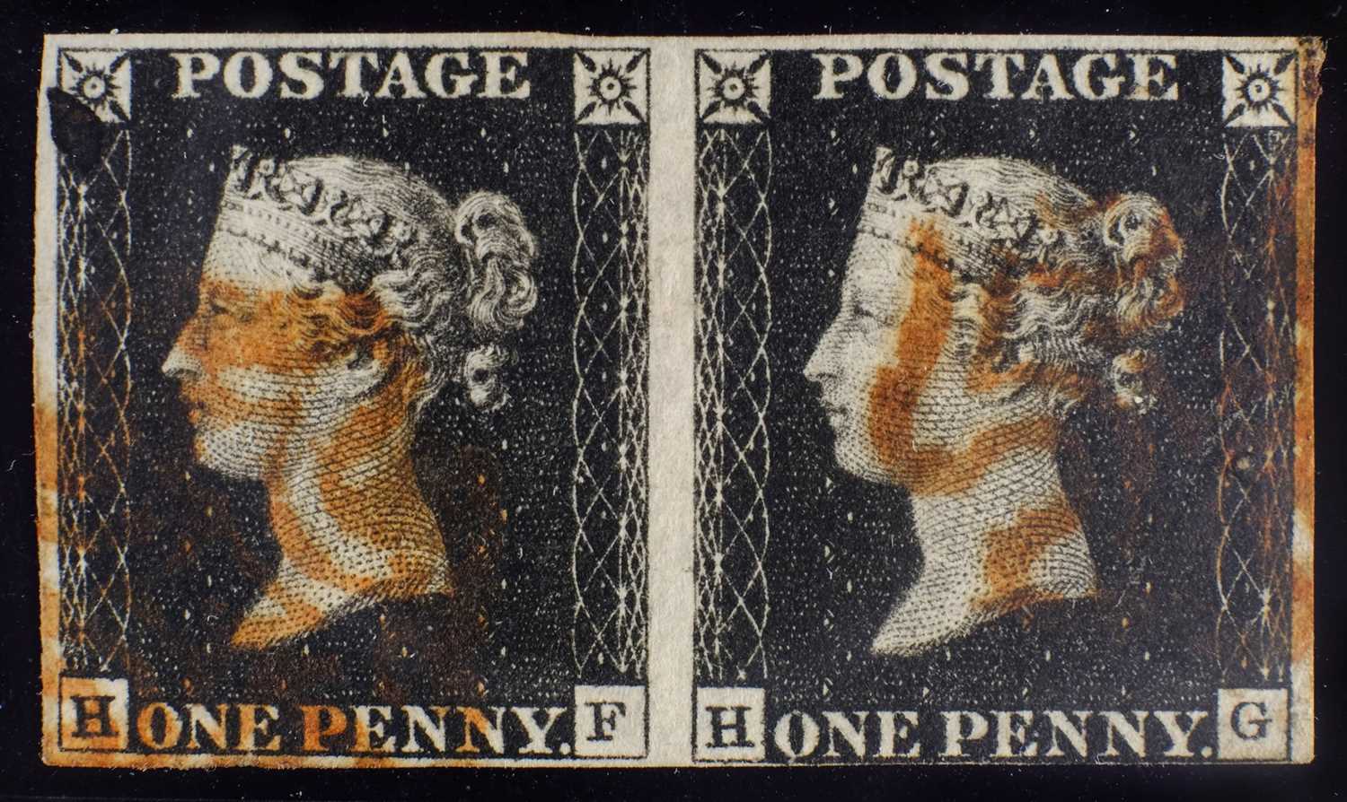 Lot 152 - Stamps - Great Britain. 1840 1d Black (H F / H G)