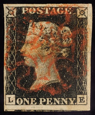Lot 151 - Stamps - Great Britain.  1840 1d Black (L E)
