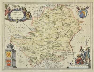 Lot 403 - Hertfordshire. Blaeu (Johannes), Hertfordia comitatus vernacule Hertfordshire, Amsterdam, circa 1645