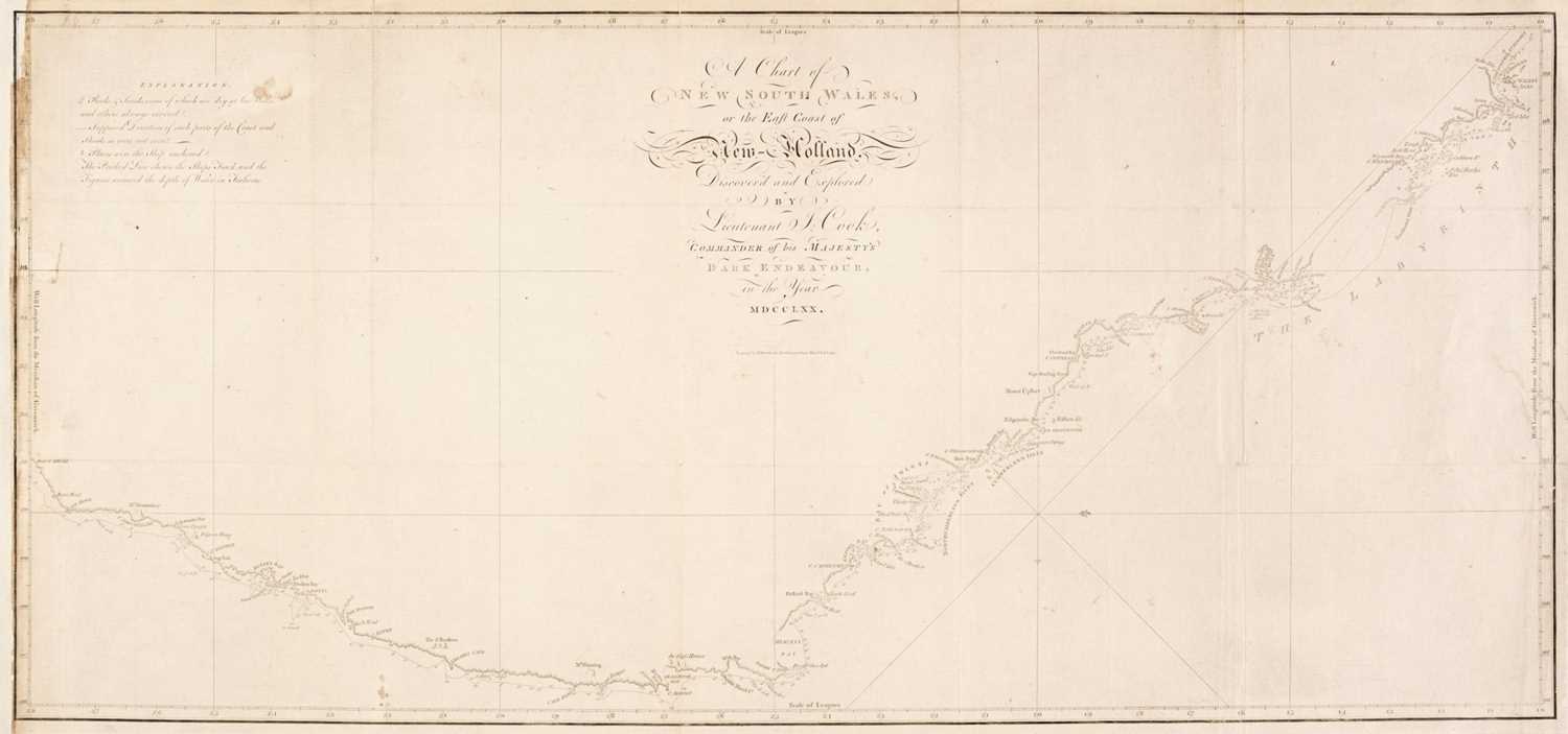 Lot 353 - Australia. Cook (James), A Chart of New South Wales..., 1770