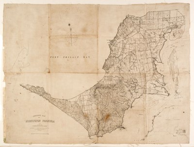 Lot 356 - Australia. Slater. (T.), Contour Map of Mornington Peninsula, 1891