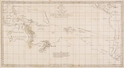 Lot 350 - Australasia. Cook (Capt. James & Benard Robert), Carte d'une Partie de la Mer du Sud, 1774