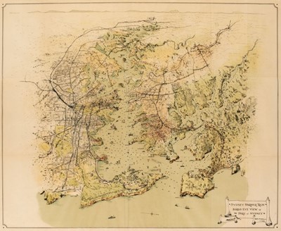 Lot 448 - Sydney. Birds Eye View of the Port of Sydney, Sydney Harbour Trust, 1919