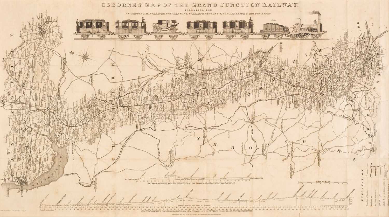 Lot 429 - Railway Maps. Osborne (E. C.), Osborne's Map of the Grand Junction Railway, circa 1837