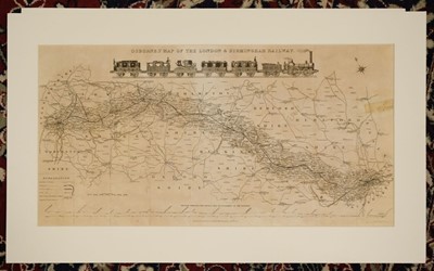 Lot 429 - Railway Maps. Osborne (E. C.), Osborne's Map of the Grand Junction Railway, circa 1837