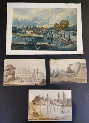 Lot 126 - Watercolours and drawings. Collection of 115 watercolours and drawings, mid 19th-early 20th century
