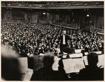 Lot 316 - Eisenstaedt (Alfred, 1898-1995). Wilhelm Furtwangler conducting the Berlin Philharmonic, 1932