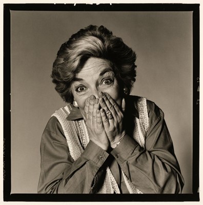 Lot 309 - Bailey (David, 1938-, attrib.). Portrait of a French woman laughing behind closed hands, c. 1970s