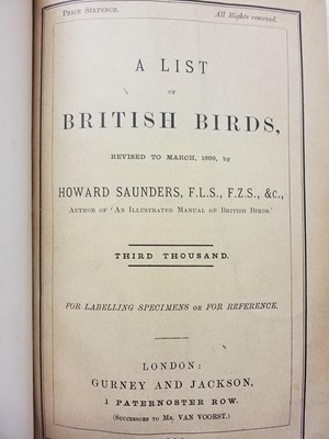 Lot 336 - British Ornithology. A collection of 19th & early 20th-century British ornithology reference