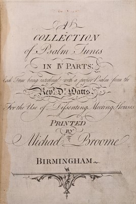 Lot 148 - Broome (Michael). A Collection of Psalm Tunes in IV parts, [1755?]