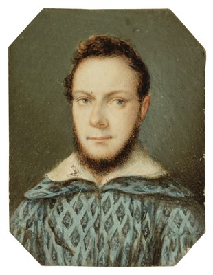 Lot 56 - Continental School. Portrait miniature of a bearded young gentleman, Northern European, 17th century