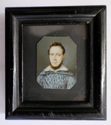Lot 56 - Continental School. Portrait miniature of a bearded young gentleman, Northern European, 17th century