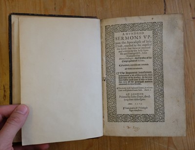 Lot 105 - Bullinger (Heinrich). A Hundred Sermons upon the Apocalipse of Iesu Christ, 1573