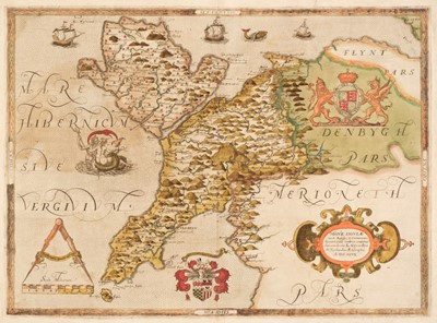 Lot 348 - Anglesey & Caernarvon. Saxton (Christopher), Mone Insulae modo Anglesey..., 1579