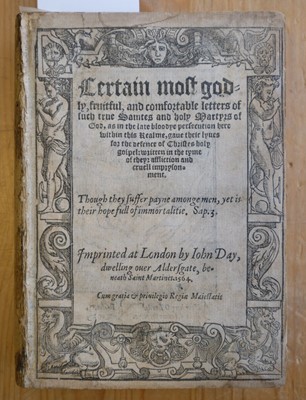 Lot 100 - Coverdale (Miles), Certain most godly, fruitful, and comfortable letters of... Martyrs of God, 1564