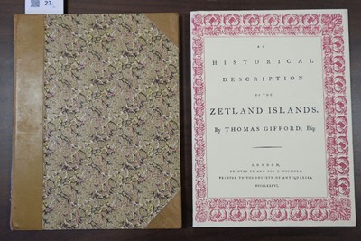 Lot 23 - Gifford (Thomas). An Historical Description of the Zetland Islands, 1786