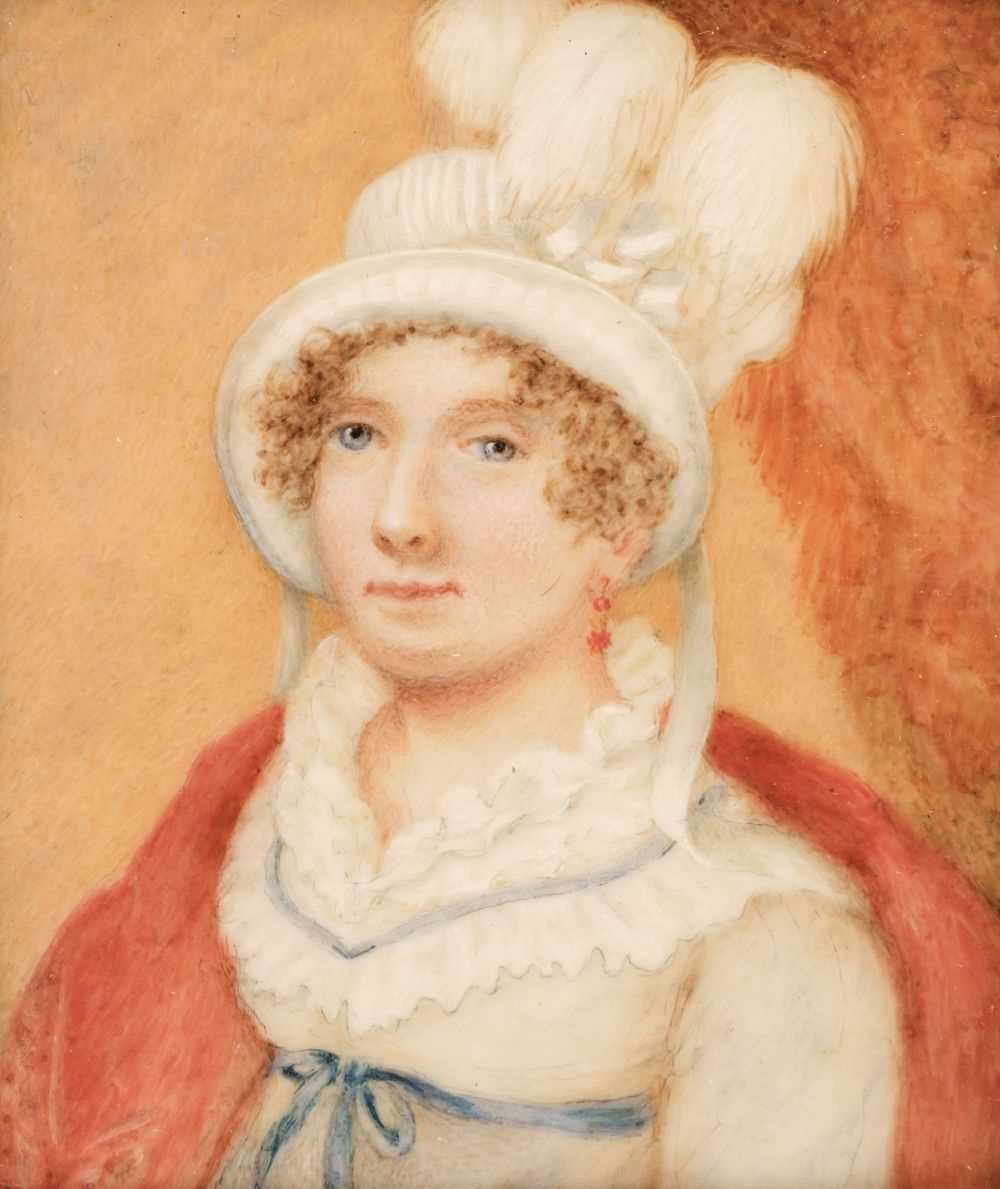 Lot 76 - English School. Portrait miniature of a young lady, circa 1810