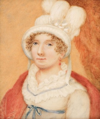 Lot 82 - English School. Portrait miniature of a young lady, circa 1810