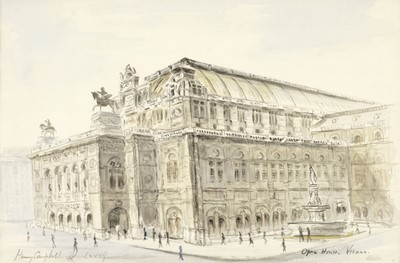 Lot 131 - Campbell (Henry). Opera House, Vienna, watercolour
