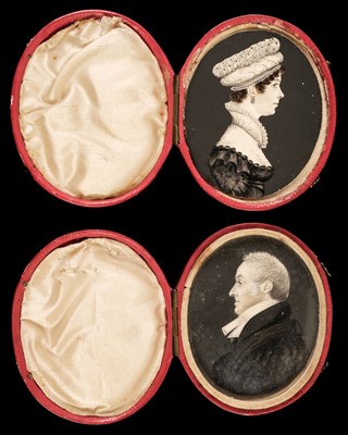 Lot 78 - Gillespie (J.H., attributed). Portrait miniatures of a lady and gentleman, circa 1820