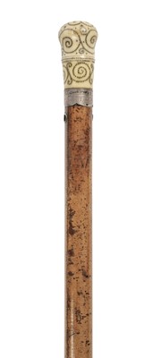 Lot 358 - Walking Stick. A George I piqué cane