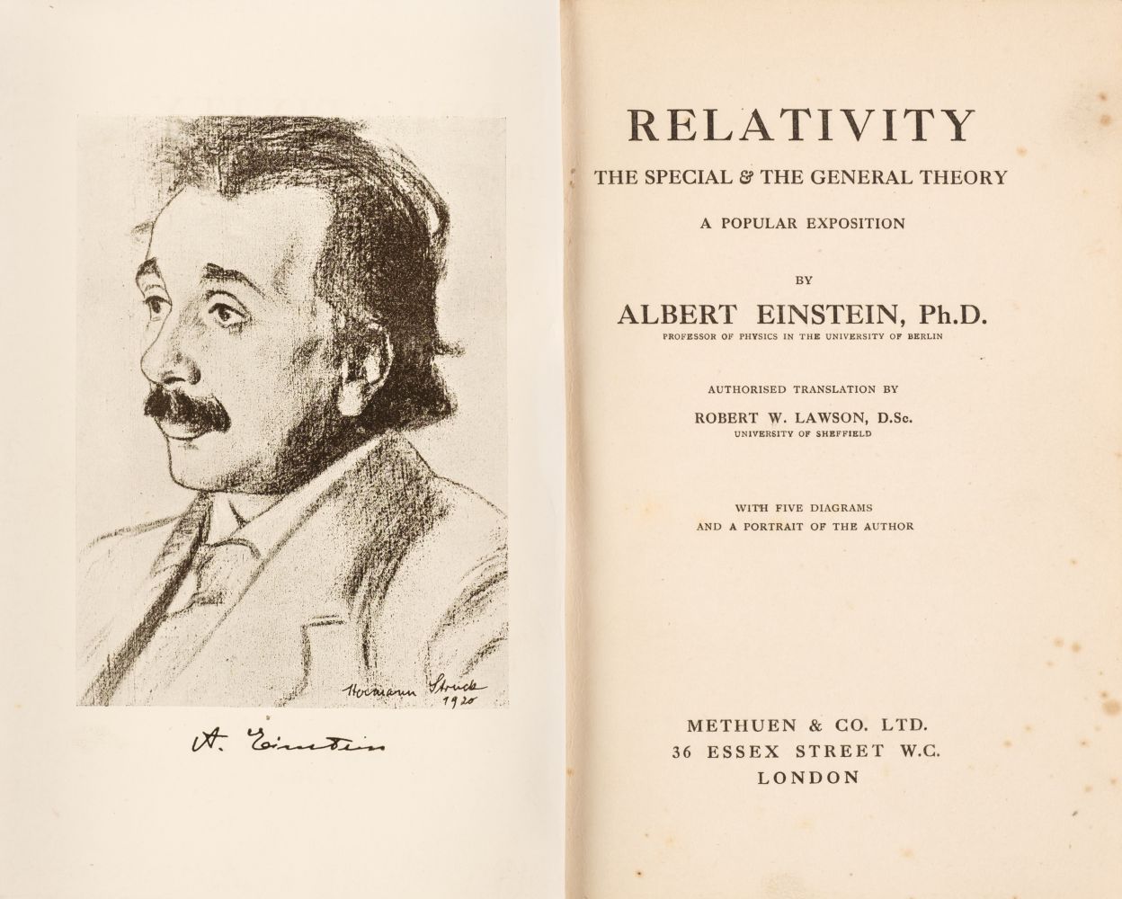 Lot 770 - Einstein (Albert). Relativity. The Special