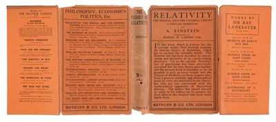 Lot 770 - Einstein (Albert). Relativity. The Special and the General Theory, 1st edition in English, 1920