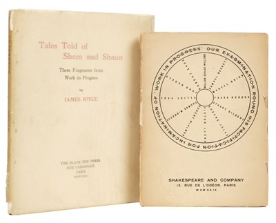 Lot 825 - Joyce (James). Tales Told of Shem and Shaun, 1st edition, Paris: The Black Sun Press: 1929