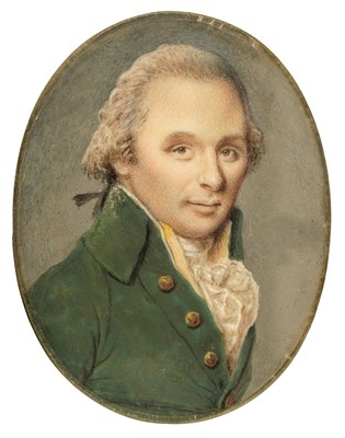 Lot 60 - Continental School. Oval portrait miniature of a gentleman, circa 1780-1790