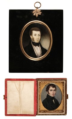 Lot 67 - English School. Oval portrait miniature of a young gentleman, circa 1820