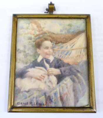 Lot 84 - Lewis (Grace Rosie, early 20th century). Portrait miniature of Cuthbert Preston Lewis