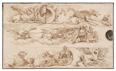 Lot 14 - Bella, Stefano della (1610-1664), After, Fantasia di Animali, pen and brown ink