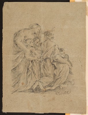 Lot 22 - Maratta, Carlo (1625-1713) A Seated Male Figure recto and a Family Group verso