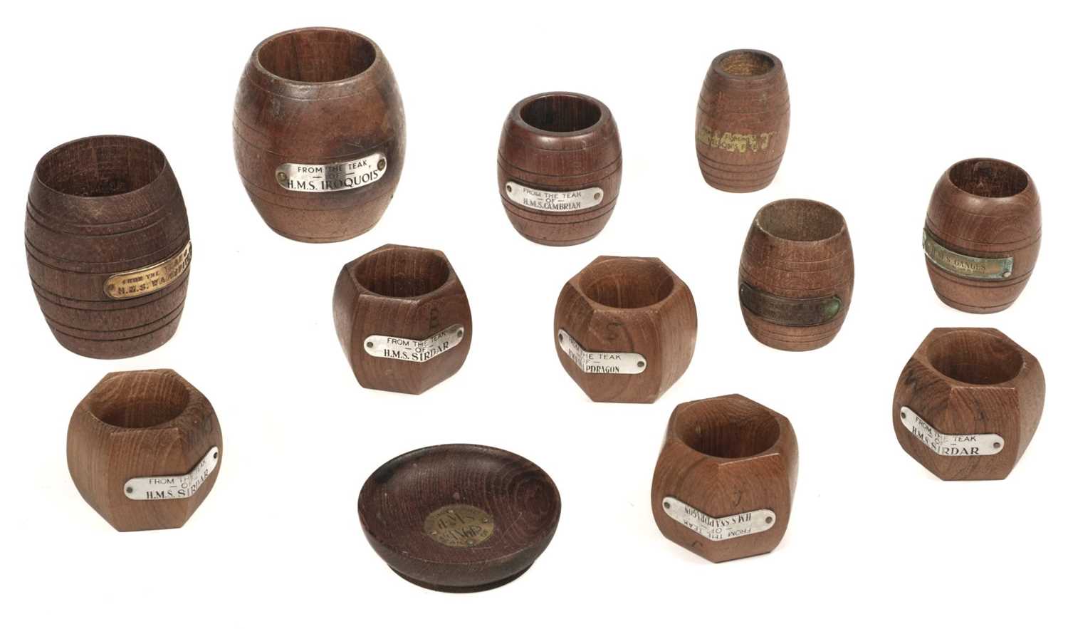 Lot 325 - Maritime Teak. Various Teak from HMS Warspite, Cambrian etc