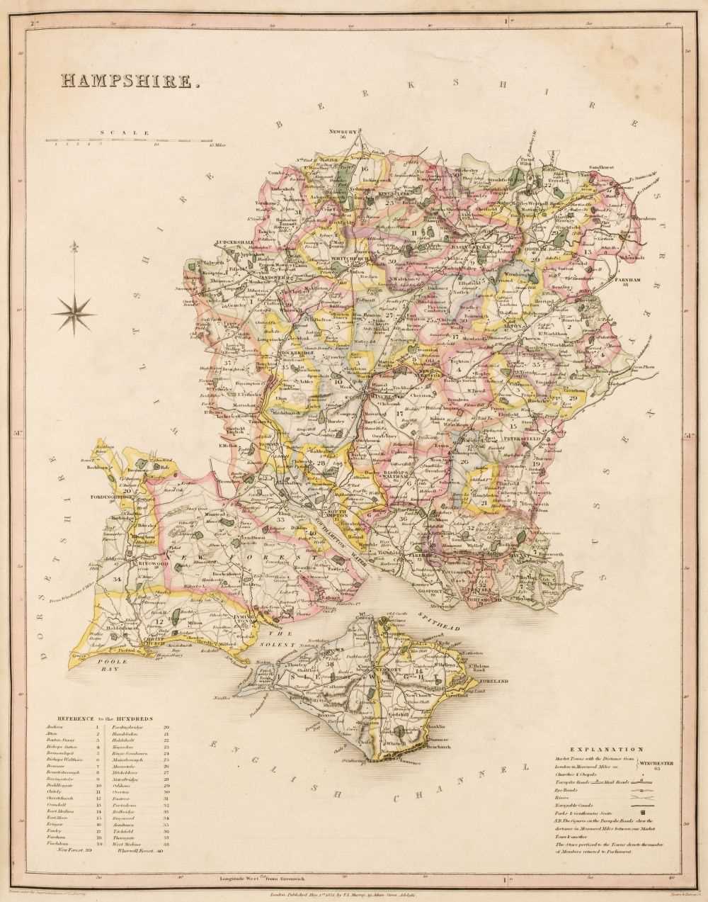 Lot 40 - Murray (T. L.). An Atlas of the English Counties Divided into Hundreds &c...., 1831