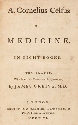 Lot 149 - Celsus (Aulus Cornelius). Of Medicine, 1756
