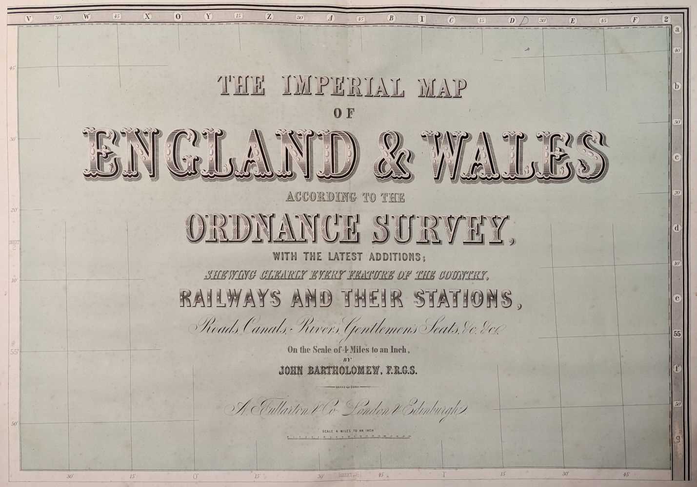 Lot 358 - Bartholomew (John). The Imperial Map of England & Wales..., circa 1870