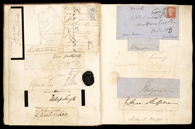 Lot 216 - Victorian Autographs. An album of approximately 300 cut signatures, 19th century