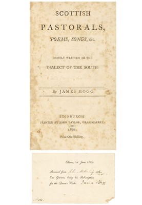 Lot 175 - Hogg (James). Scottish Pastorals, Poems, Songs &c., 1801