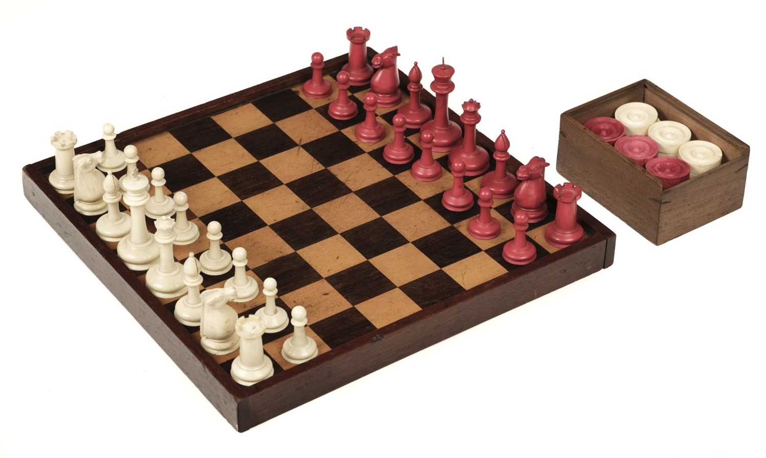 Lot 250 - Chess. A 19th-century ivory "Staunton" pattern chess set