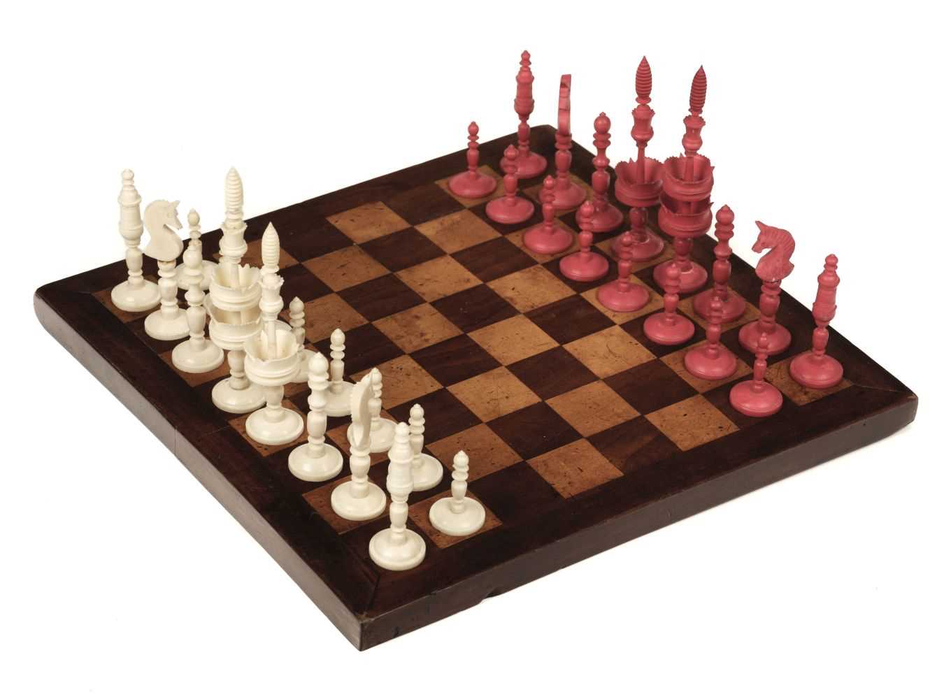 Lot 249 - Chess. A 19th-century ivory "Selenus" travelling chess set