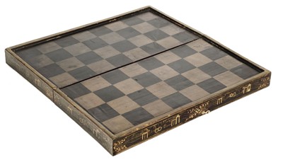 Lot 251 - Chess. A Regency period papier-mâché games board