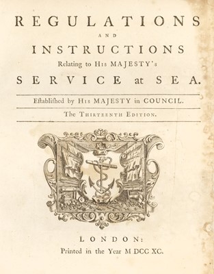 Lot 166 - Royal Navy.  Regulations and Instructions relating to His Majesty's Service at Sea, 1790