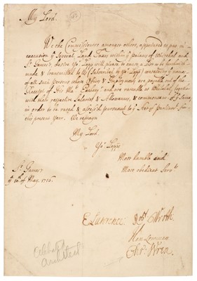 Lot 211 - Wren (Christopher, 1632-1723). Document signed, 1716