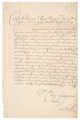 Lot 203 - Charles I (1600-1649). Document signed, 1633