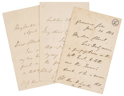 Lot 218 - Disraeli (Benjamin, 1804-1881). A group of three autograph letters