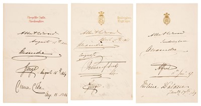 Lot 227 - Royalty. A collection of 600+ autographs, on approx. 70 sheets of notepaper, c.1858-1867